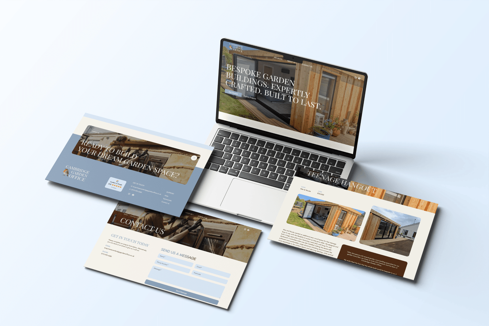 cambridge garden office website mockup
