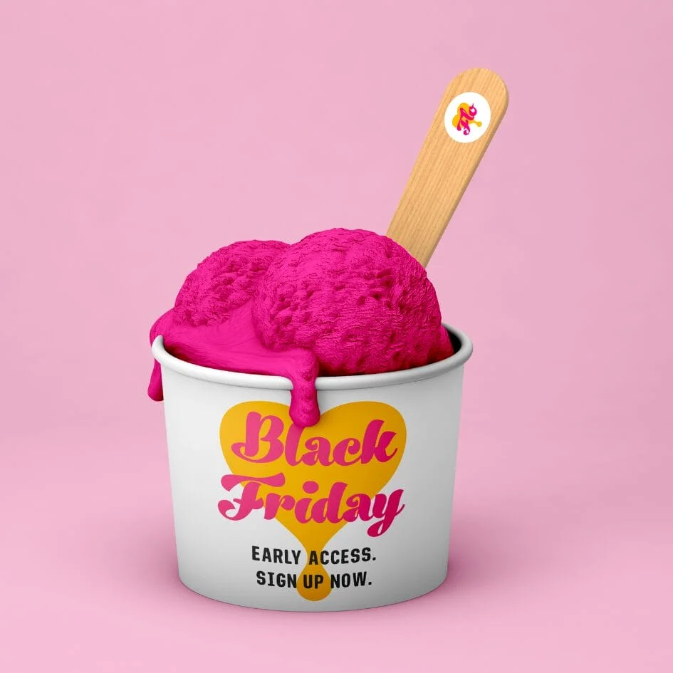 black friday graphic design asset here we flo