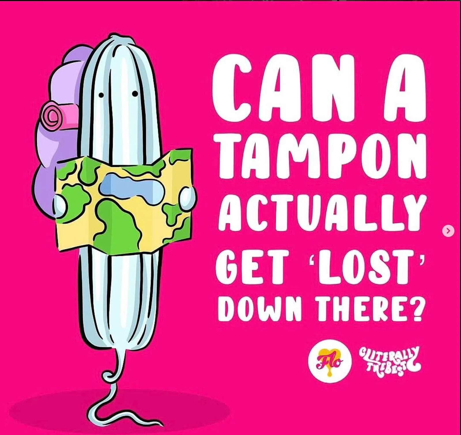 Can A Tampon get lost social graphic here we fo