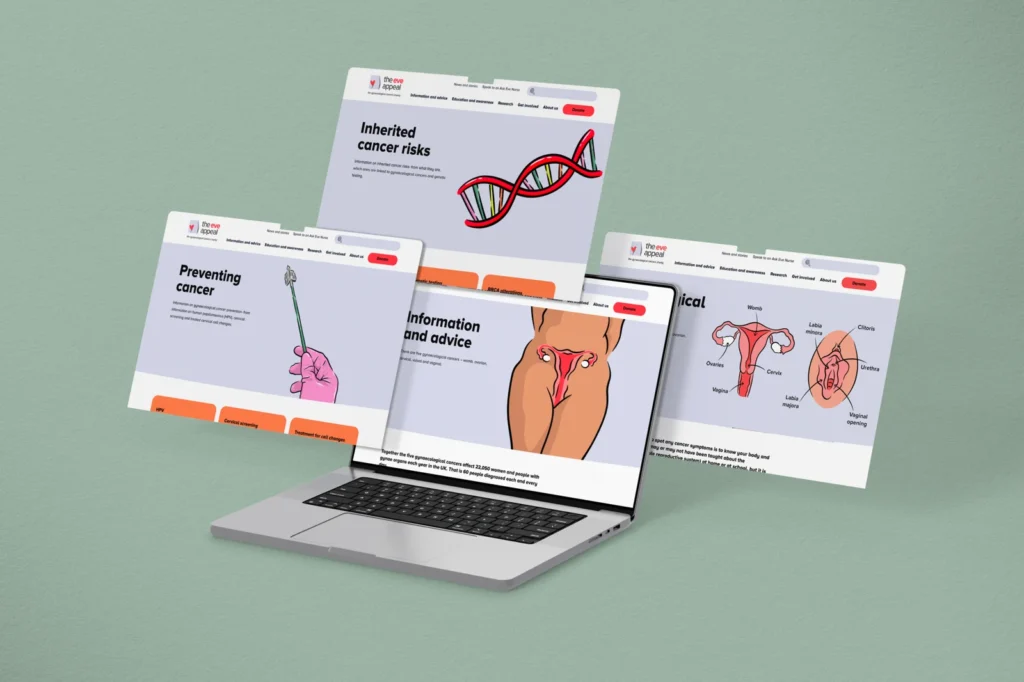 eve appeal website mockup