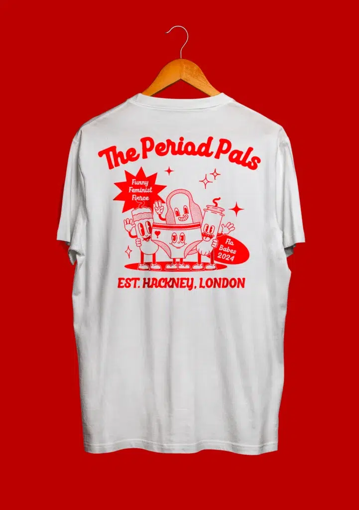 here we flo period pals tee mockup 2